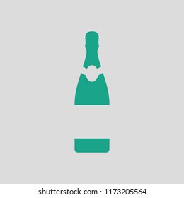 Party champagne and glass icon. Gray background with green. Vector illustration.