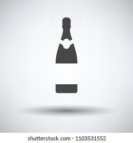 Party champagne and glass icon on gray background, round shadow. Vector illustration.