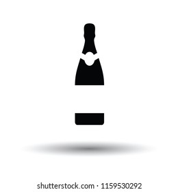 Party champagne and glass icon. White background with shadow design. Vector illustration.