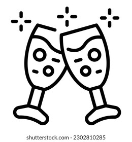 Party champagne icon outline vector. Wedding event. Service manager