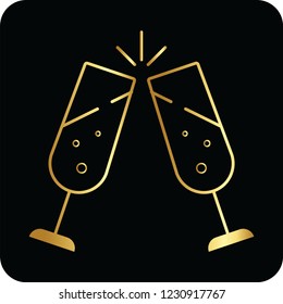 party cheers golden icon for web and print 