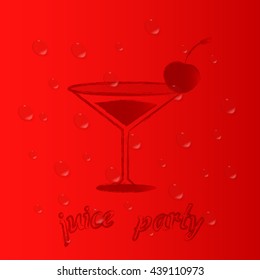 Party cherry juice. Vector background.