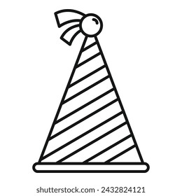 Party child hat icon outline vector. Celebrate anniversary. Amusement festive