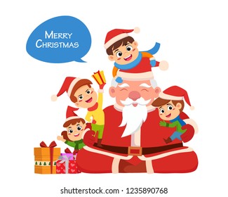 Party Christmas card Invite all the children enjoy together on New Year's Eve.Vector and illustration.