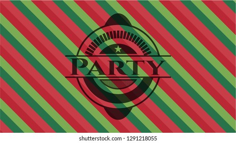 Party christmas colors emblem.