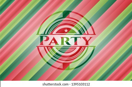 Party christmas style emblem. Vector Illustration. Detailed.