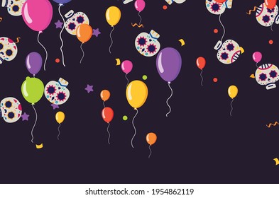 Party Cinco De Mayo background and colorful balloons vector illustration for greeting card, ad, promotion, poster, flier, blog, article