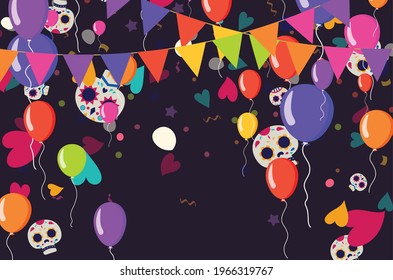 Party Cinco De Mayo background and colorful balloons vector illustration for greeting card, ad, promotion, poster, flier, blog, article