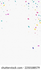 Party Circle Top Vector Transparent Background. Invitation Confetti Backdrop. Carnival Dot Postcard. Color Polka Abstract Invitation.