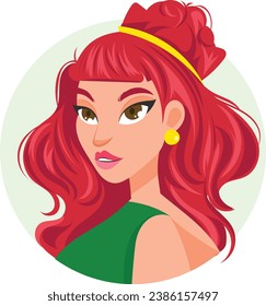 Party Kleidung Vektorgrafik Porträt von Frauen in lockeren Kleidung und Schönheit. Weibliche Zeichen in flachen Benutzerprofilen Karte Avatar Erwachsene