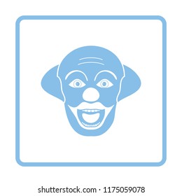 Party clown face icon. Blue frame design. Vector illustration.