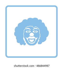 Party clown face icon. Blue frame design. Vector illustration.