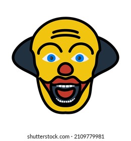 Party Clown Face Icon. Editable Bold Outline With Color Fill Design. Vector Illustration.