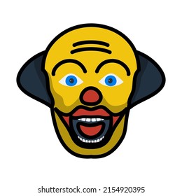 Party Clown Face Icon. Editable Bold Outline With Color Fill Design. Vector Illustration.