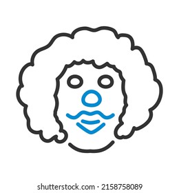 Party Clown Face Icon. Editable Bold Outline With Color Fill Design. Vector Illustration.