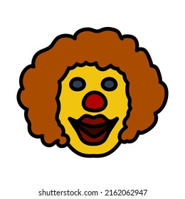 Party Clown Face Icon. Editable Bold Outline With Color Fill Design. Vector Illustration.