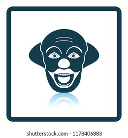 Party clown face icon. Shadow reflection design. Vector illustration.