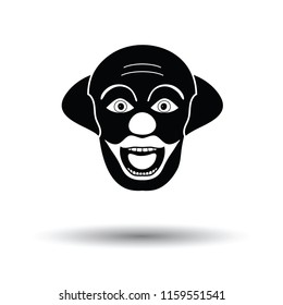 Party clown face icon. White background with shadow design. Vector illustration.