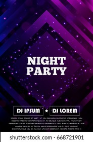 Party club flyer. Vector poster template.