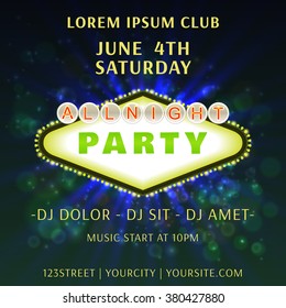 Party Club Poster Vector Illustration