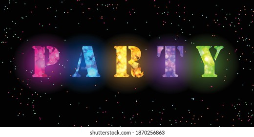 party color Glow, confetti concept design template holiday Happy Day, background Celebration Vector illustration.