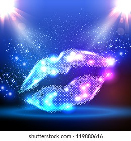 Party color illustration with lips