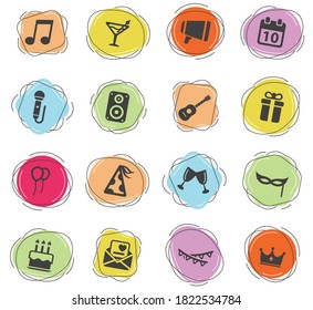 Iconos vectoriales de color de partido para la interfaz web y de usuario
