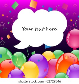 Party colorful balloons with place for your text