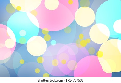 Party colorful bokeh white background. Soft blur colurful  light wallpaper. Abstract background bokeh blurred. Shiny pastel bokeh light effect. Vector illustration.