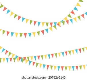 Party colorful flags. Celebration Event, Birthday, Carnival flag garlands.