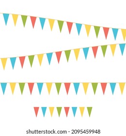 Party colorful flags. Celebration Event, Birthday, Carnival flag garlands.