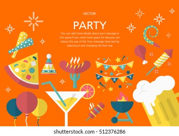 Party concept in flat design style