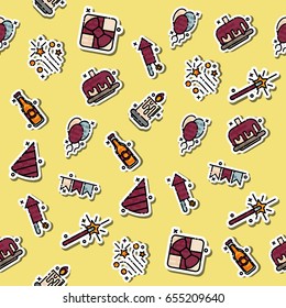 Party concept icons pattern