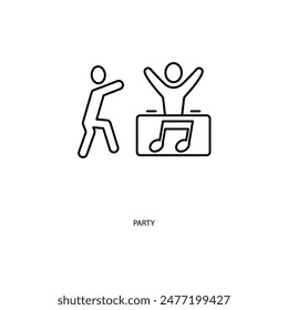 party concept line icon. Simple element illustration. party concept outline symbol design.