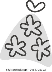 Sombrero De Cono De Fiesta Con Flores Ilustración vectorial