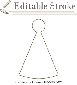 Party Cone Hat Icon. Editable Stroke Simple Design. Vector Illustration.