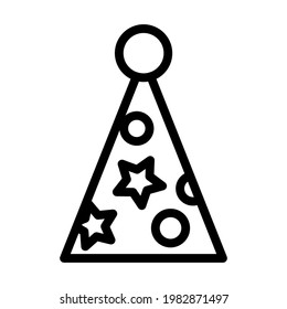 Party Cone Hat Icon. Editable Bold Outline Design. Vector Illustration.