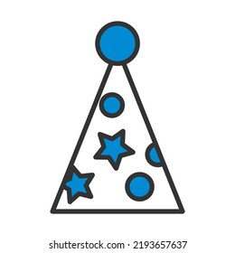 Party Cone Hat Icon. Editable Bold Outline With Color Fill Design. Vector Illustration.