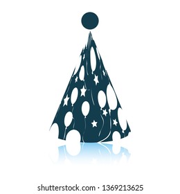 Party cone hat icon. Shadow reflection design. Vector illustration.
