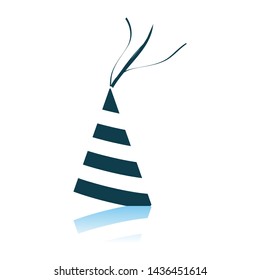 Party Cone Hat Icon. Shadow Reflection Design. Vector Illustration.