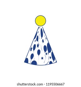 Party cone hat icon. Thin line design. Vector illustration.