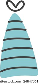 Party Cone Lined Hat Vector Illustration