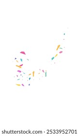 Party Confetti FallingFestive Vector White Background. Carnaval Dust Postcard. Fun Dot Backdrop. Happy Round Christmas Invitation.