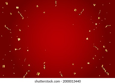 Party confetti and gold ribbon holiday background. Vector Illustration EPS10