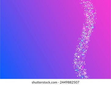 Party Confetti. Happy Abstract Illustration. 3d Pattern. Neon Tinsel. Digital Design. Hologram Background. Pink Glare Burst. Cristal Poster. Purple Party Confetti