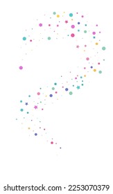 Party Confetti Invitation Vector White Background. Carnival Dot Pattern. Christmas Dust Illustration. Happy Shine Flying Design.