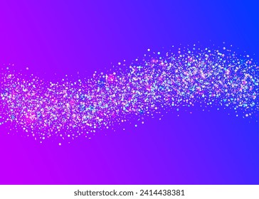 Party Confetti. Iridescent Effect. Modern Dust. Disco Pattern. Happy Abstract Backdrop. Rainbow Tinsel. Pink 3d Glitter. Cristal Ribbon. Blue Party Confetti