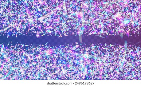 Party Confetti. Pink Glare Effect. Digital Poster. Neon Ribbon. Foil Concept. Abstract Paper. Disco Background. Happy Iridescent Explosion. Blue Party Confetti