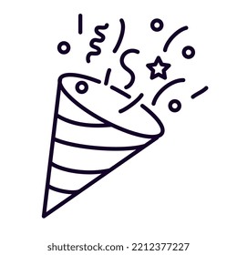 party cornet with confetti line