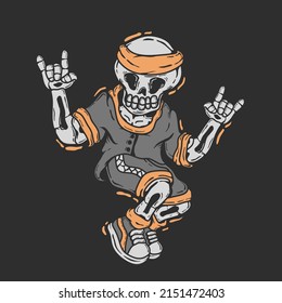 party costume dancing skull vector design.design for cool t-shirts